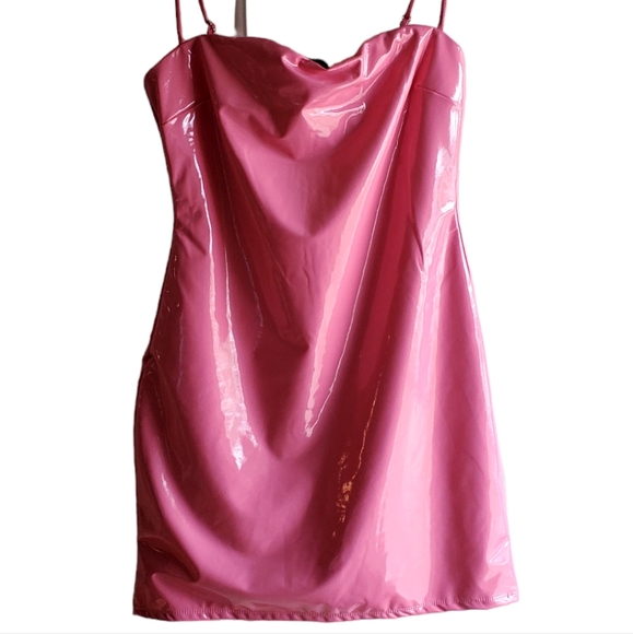 Medium but tag says XL. Faux Vinyl. Naked Wardrobe. BARBIECON Mini dress - Picture 6 of 15